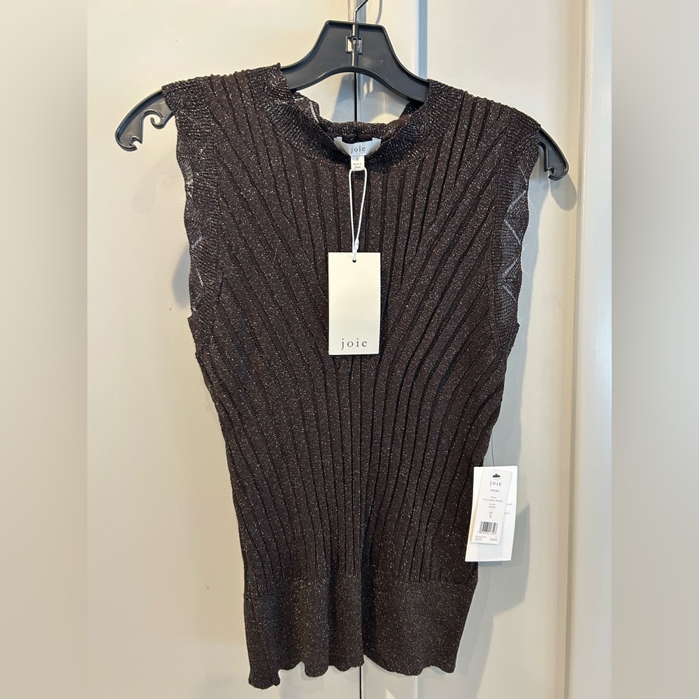 Joie caviar color Ribbed Sleeveless Top